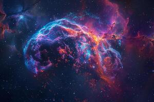 Cosmic Deep Space SupernovRemnant Glowing in Colorful Hues Background photo
