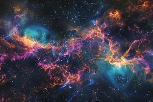Cosmic Deep Space SupernovRemnant Glowing in Colorful Hues Background photo