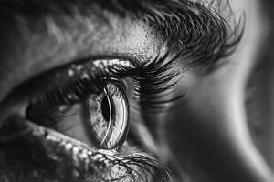 Nature of Human Eye Showing the Intricate Patterns of the Iris and Reflection of Emotions photo