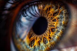 Nature of a Human Eye Showing the Intricate Patterns of the Iris and Reflection of Emotions nature background photo