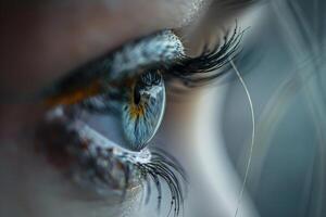 Ethereal Enchanting Nature of fairys eye with delicate s and hint of magic in the gaze with nature background photo