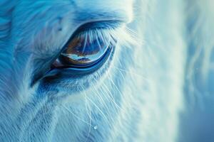 Ethereal Enchanting Nature of unicorns eye with reflections and magical aura  nature background photo