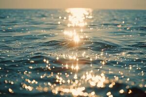 Seascape Sunlight Creating Glittering Path Across the Surface of the Ocean nature background photo