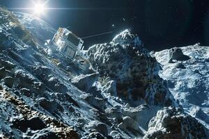 Interplanetary nature background Space Exploration Discovery Space Probe Exploring Distant Asteroid photo