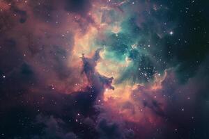 Lagoon Nebula in Sagittarius Constellation Stellar Nursery with Glowing Gas Clouds and Young Stars nature background photo