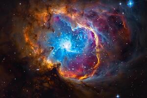 Luminous Planetary Nebula Glowing in Vibrant Colors Showcasing the Birth and Death Cycle of Stars nature background photo