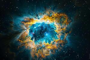 Luminous Planetary Nebula in Vibrant Colors Star Birth and Death Cycle Deep Space nature background photo