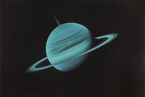 Uranus with Tilted Axis and Rings Outer Solar System Distinctive Features Background and Nature photo