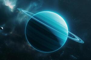 Uranuss Tilted Axis and Ring System Unique Features from Outer Solar System Background and Nature photo