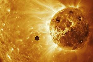 Serenity Mercurys Transit Across the Suns Disk Rare Astronomical Event Captured with Precision Background and Nature photo