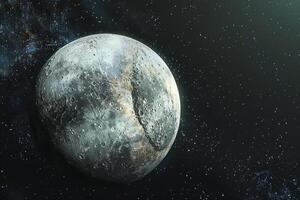 Eris Dwarf Planet in the Kuiper Belt with Its Distant and Icy Surface Features Background and Nature photo