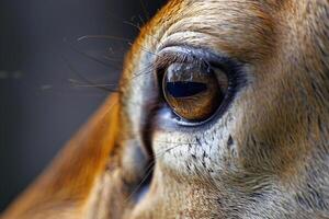 Nature of Deers Eye with Reflections of Forest nature background photo