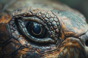 of Tortoises Eye with Gentle Patterns and Slow Movements nature background photo
