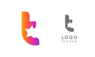 Letter t star, vibrant gradient colored logo for media, entertainment, technology, startup, social networking, communication, digital marketing industries. illustration vector