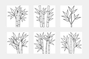 Captivating Bamboo Line Art Set for Modern Graphic Design vector