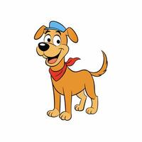 Brighten up your designs with this cheerful dog illustration. Featuring floppy ears and a wagging tail vector