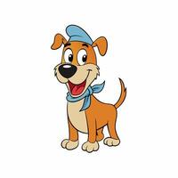 Brighten up your designs with this cheerful dog illustration. Featuring floppy ears and a wagging tail vector