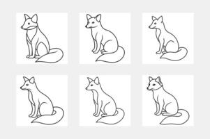 Inspiring Fox Line Art for Children's Coloring Joy vector