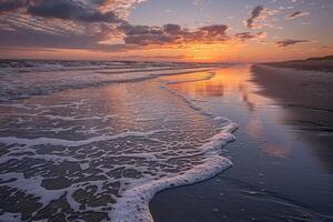 Sunset Reflection on Rippling Water Nature Background photo