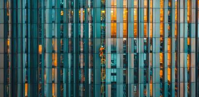 Worker cleaning windows on a high rise building.Generated image photo