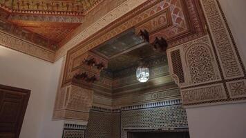 Marrakesh, Morocco - December 7, 2023 - Bahia Palace Palais Bahia - a Sprawling Complex of Gardens, Courtyards, and Rooms with Impressive Moroccan Architecture and Design video