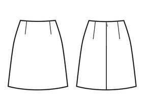 A-silhouette skirt template isolated on a white background vector