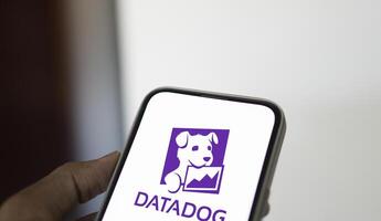 Dhaka, Bangladesh, 11 Aug 2024- DataDog logo is displayed on smartphone. Datadog is a SaaS platform that monitors cloud applications. photo