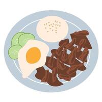 Tapsilog Tapa, Sinangag, Itlog vector