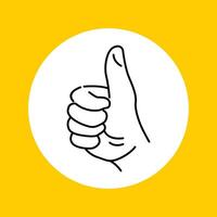 Thumbs Up Hand Gesture Icon Sign Handdrawn Monoline.eps vector