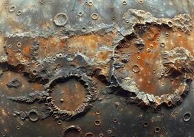 Mercury's cratered surface. A close-up of Mercury with craters on its surface photo