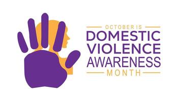 Domestic Violence Awareness Month is observed every year on October.Holiday concept background, placard, banner design template illustration background design. vector