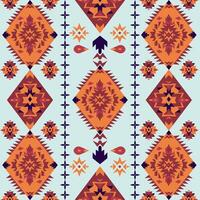 Abstract fabric seamless pattern in a geometric style, Winter Tone colors, American Indian tribe style vector