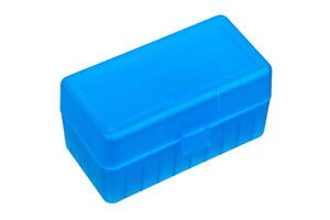 Plastic box for cartridges isolate on white background photo