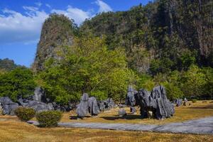 View of the rock garden at the Indonesian Leang-leang Tourism Park photo