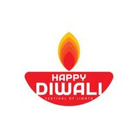 Happy Diwali Greeting Card Design vector