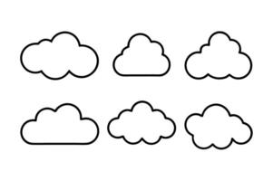 Minimalist cloud icon set. vector