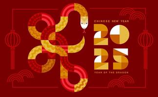 Lunar new year, Chinese New Year 2025 , Year of the Snake , line art ,outline vector