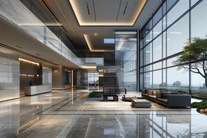 Modern Office Building Design Featuring Sleek and Innovative Architecture for a Contemporary Workspace photo