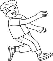 Breakdance B Boy doing a Reject Step Isolated vector
