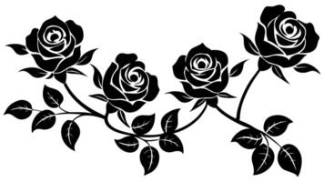 Eyecatching Decorative beautiful rose with vines on white background vector