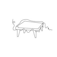 Table line icon. continuous line style. simple style chair shape illustration. unique, simple, doodle and hand-drawn concept vector