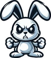 Angry rabbit character vector