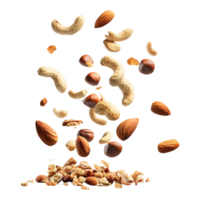 Vital Nutrition A Mix of Healthy, Organic Nuts Falling Isolated on a Transparent Background png