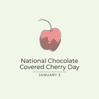 National Chocolate Covered Cherry Day design template good for celebration usage. National Chocolate Covered Cherry Day design. continuous line drawing. eps 10. vector