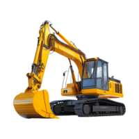 Yellow Excavator Masterpiece Powerful Plotting Machine Isolated for Product Banners and Covers png
