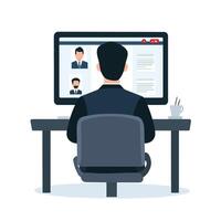 Office Productivity with Person Using a Computer vector
