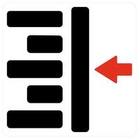 Right indent and increase icon concept vector