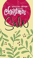 Christmas Story Templates with Mistletoe Garlands Script Inscriptions vector