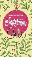 Holiday Story Templates - Mistletoe Garlands Festive Script Text vector