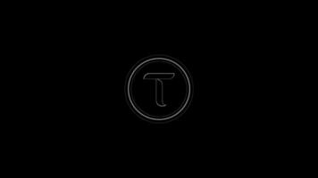Logo Bittensor TAO black icon 3d animation on Transparent Background video
